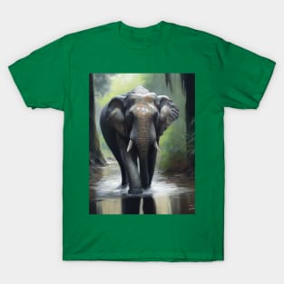 Asian Elephant Oil paint T-Shirt